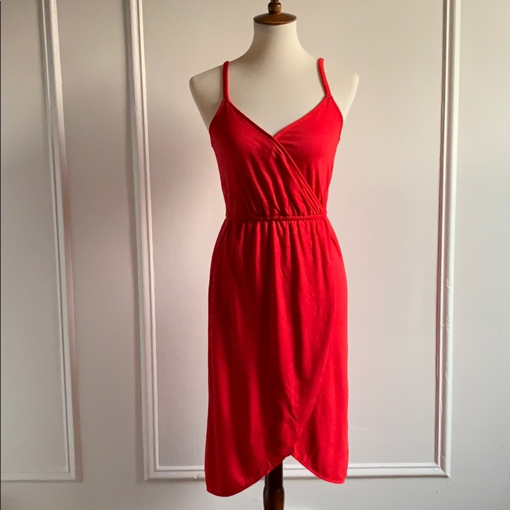 Faux wrap tulip dress